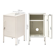 ArtissIn Bedside Table Metal Cabinet - MINI White