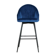 Artiss 2x Bar Stools Velvet Swivel Metal Legs Blue