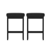 2x Artiss Metal Bar Stools PU Seat Dining Counter Chairs
