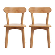 Artiss 2x Dining Chairs Wooden Kitchen Accent Chair Cafe Lounge Rubber Wood