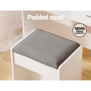 Luxe Dressing Table LED 10 Bulbs Makeup Mirror Stool Set Vanity Desk White