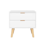 Bedside Table 2 Drawers - White