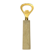White Resin Bottle Opener - Gold Stainless Steel & Resin Handle | Compact & Stylish Bar Tool