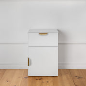PORTO BEDSIDE TABLE - WHITE - SLIM - PULL BRASS