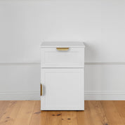 PORTO BEDSIDE TABLE - WHITE - HAMPTONS - PULL BRASS