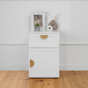 PORTO BEDSIDE TABLE - WHITE - HAMPTONS - HALF MOON BRASS