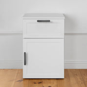 PORTO BEDSIDE TABLE - WHITE - HAMPTONS - OVAL BLACK