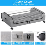 Set 2 Pcs XXL Under Bed Rolling Storage Containers with 50L Large Capacity and Wheels