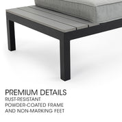 FORTIA 4 pc Outdoor Furniture Setting, 4 Seater Lounge, Chairs and Side Tables, for Outdoors Garden Patio