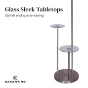 Sarantino Metal Floor Lamp with Glass Shelves