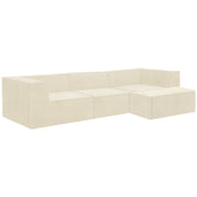 Sarantino Novi 3-Seater Modular Sofa with Ottoman in Cream Non-Slip Bottom Lounge