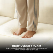 Sarantino Novi 3-Seater Modular Sofa with Ottoman in Cream Non-Slip Bottom Lounge