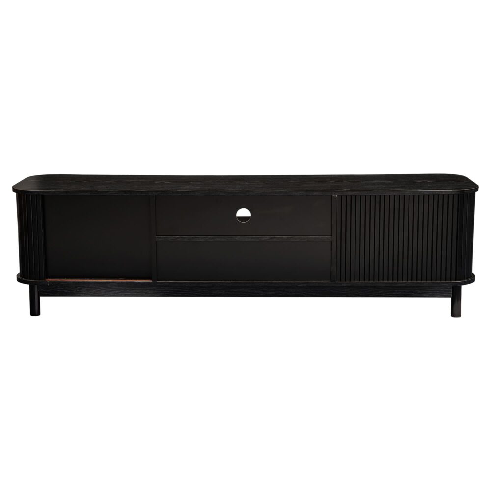 Dusk Ribbed Black Entertainment Unit