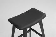 2X Wooden Bar Stool Padded PU Leather Dining Chair KANSO 65cm BLACK