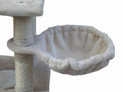 YES4PETS 140 cm Cat Scratching Post Tree W ladder & Hammock-Beige