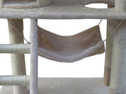 YES4PETS 140 cm Cat Scratching Post Tree W ladder & Hammock-Beige