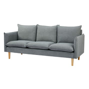Sinatra 3 Seater Fabric Sofa Lounge Couch Dark Grey