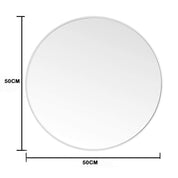 Slim Design 50CM White Bathroom, Living Room, Hallway Mirror Round Mirror Wall Decor Metal Frame