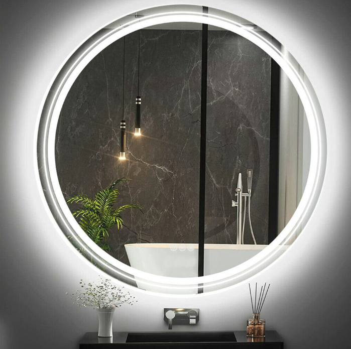 Interior Ave - LED Round Frameless Salon / Bathroom Wall Mirror - 90cm