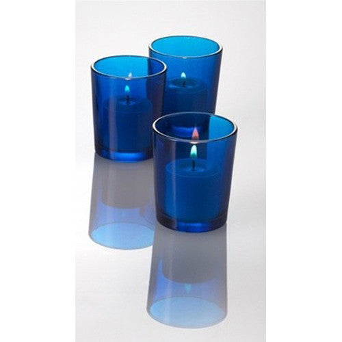 20 Pack Blue Glass Votive Tealight Candle Holders House Party Cenrepiece Xmas Wedding Decor Glass Candlestick Party Decorations Bridal Baby Shower Event