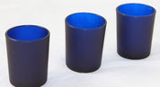 10 Pack Blue Frosted Glass Votive Tealight Candle Holders House Party Cenrepiece Xmas Wedding Decor Glass Candlestick Party Decorations Bridal Baby Shower Event