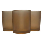 10 Pack Brown Frosted Glass Votive Tealight Candle Holders House Party Cenrepiece Xmas Wedding Decor Glass Candlestick Party Decorations Bridal Valentines Event