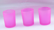 10 Pack Pink Frosted Glass Votive Tealight Candle Holders House Party Cenrepiece Xmas Wedding Decor Glass Candlestick Party Decorations Bridal Valentines Event