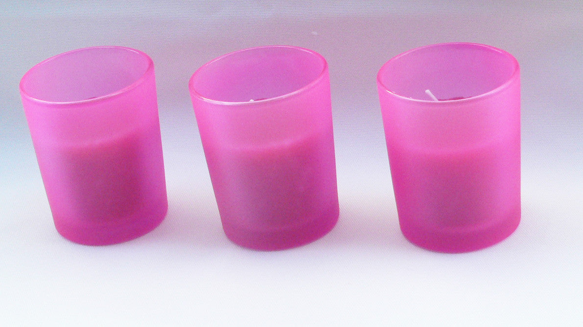 40 Pack Pink Frosted Glass Votive Tealight Candle Holders House Party Cenrepiece Xmas Wedding Decor Glass Candlestick Party Decorations Bridal Valentines Event