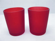 10 Pack Red Frosted Glass Votive Tealight Candle Holders Valentines Day Xmas Wedding Decor Glass Candlestick Party Decorations Bridal Baby Shower Event