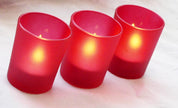 40 Pack Red Frosted Glass Votive Tealight Candle Holders Valentines Day Xmas Wedding Decor Glass Candlestick Party Decorations Bridal Baby Shower Event