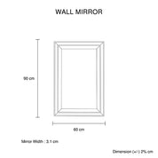 Wall Mirror MDF Silver Mirror Matching Fabric Rectangular Shape MRR-03