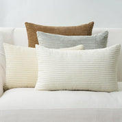 Corduroy Velvet Cushion Covers - Soft Velvet Fabric with Hidden Zipper - Stylish Mix of Beige Shades, 30cm x 50cm (Pack of 4)