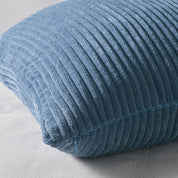Corduroy Velvet Cushion Covers - Soft Velvet Fabric with Hidden Zipper - Stylish Mix of Blue Shades, 45cm x 45cm (Pack of 4)