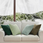 Corduroy Velvet Cushion Covers - Soft Velvet Fabric with Hidden Zipper - Stylish Mix of Green Shades, 45cm x 45cm (Pack of 4)