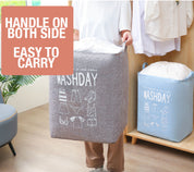 Ex-Large Capacity Collapsible Laundry Basket Foldable Washing Bin Hamper Linen (Pink)