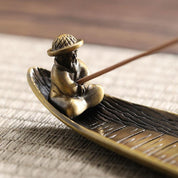 Fisherman Incense Burner with Ash Catcher and Stand - Fishing Boat