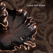 Bronze Lotus Leaf Inverted Incense Burner - Antique Indoor - Copper Colour