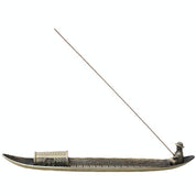 Fisherman Incense Burner with Ash Catcher and Stand - Bamboo Raft