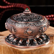 Medium Eight Treasure Incense Burner Decoration - Perfect for Home - Pale Red