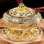 Medium Eight Treasure Incense Burner Decoration - Perfect for Home - Pale Red