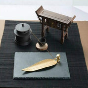 Large Sandalwood Incense Sticks with Leaf Ornaments - Gold