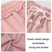 High Waist Straight Yoga Shorts Women Casual Loose Outerwear Size L - Light Pink - L