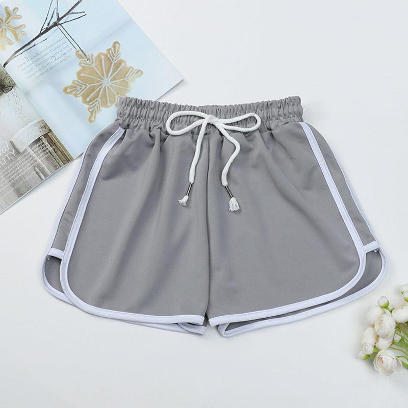 High Waist Straight Yoga Shorts Women Casual Loose Outerwear Size L - Light Pink - L