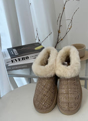 Womens Australian Sheepskin Wool Fur Mini UGG Ankle Boots in Sand - 4