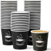 2880x Premium Paper Small Coffee Cups 2.5oz for Espresso Macchiato Piccolo Short Black - Black