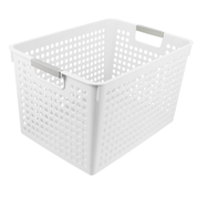 24x Premium Plastic Storage Basket Bulk w/ Grip Handles 27*18*14cm
