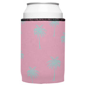 Palm Trees Aqua Pink Stubby Cooler 2-Pack - Standard