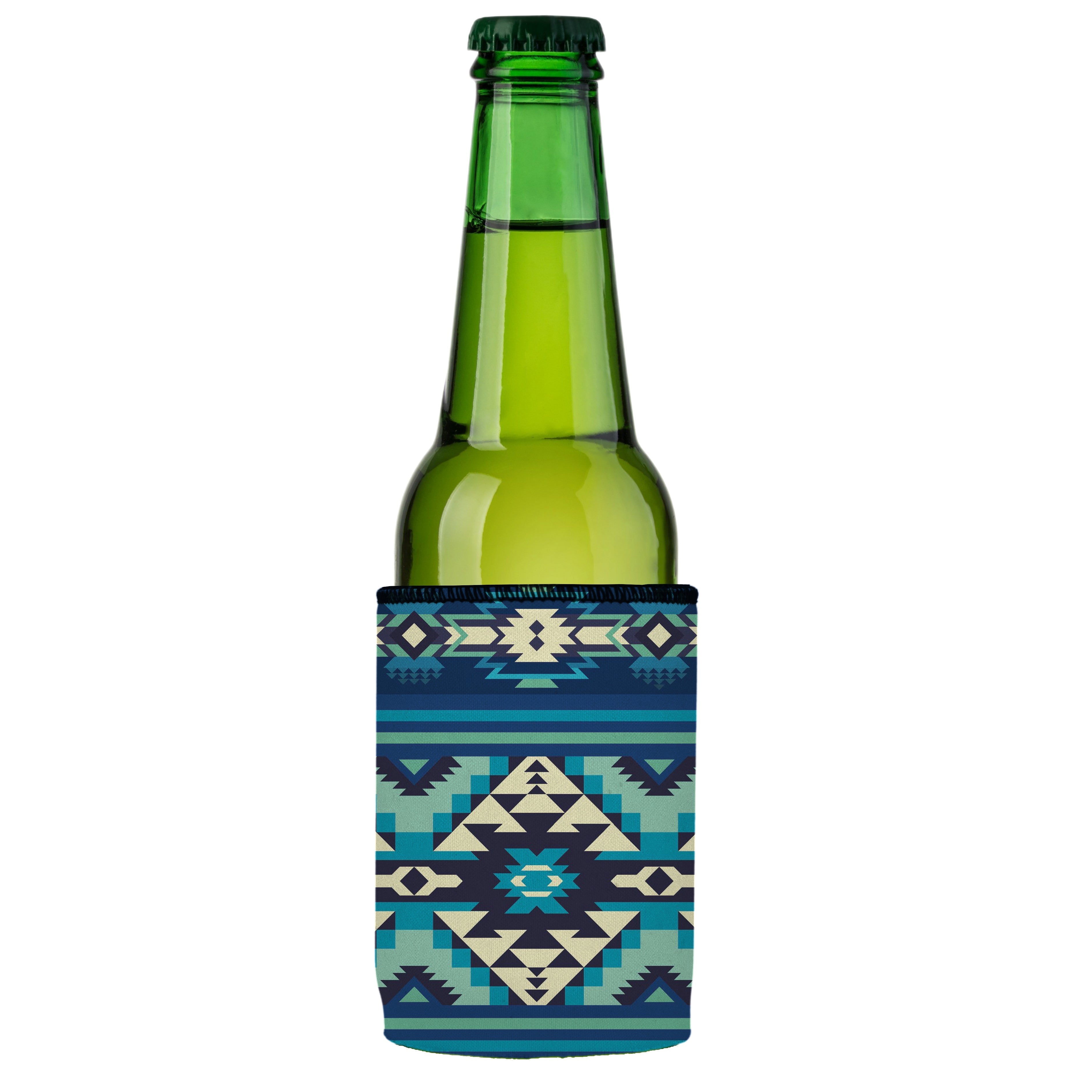 Blue Navajo Rug Stubby Cooler 2-Pack - Standard