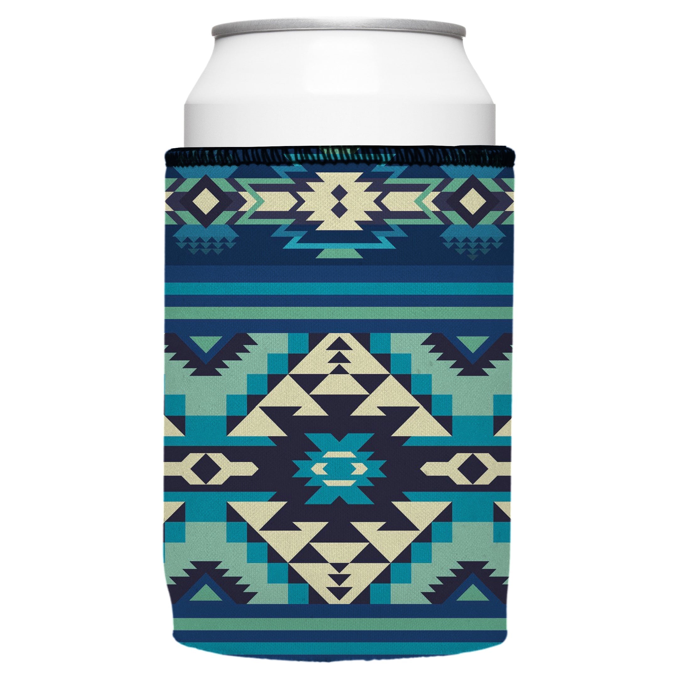 Blue Navajo Rug Stubby Cooler 2-Pack - Standard