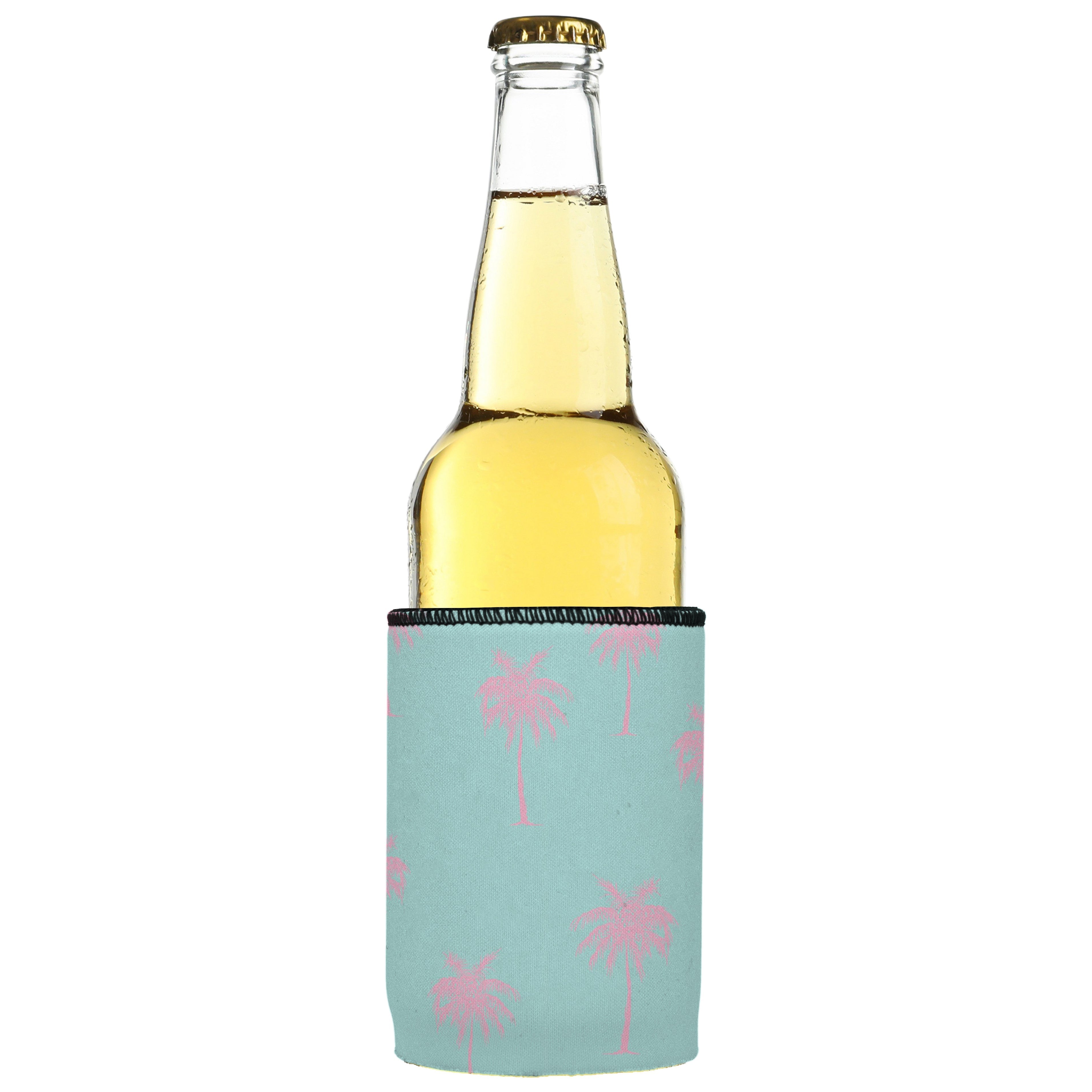 Palm Trees Pink Aqua Stubby Cooler 2-Pack - Standard